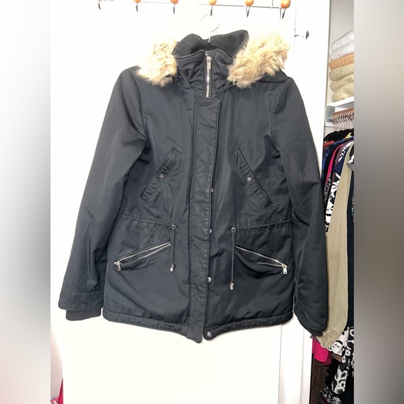 Zara Jackets & Blazers - Zara Black Removable Hoodie Winter Jacket Coat, Size S